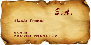 Staub Ahmed névjegykártya